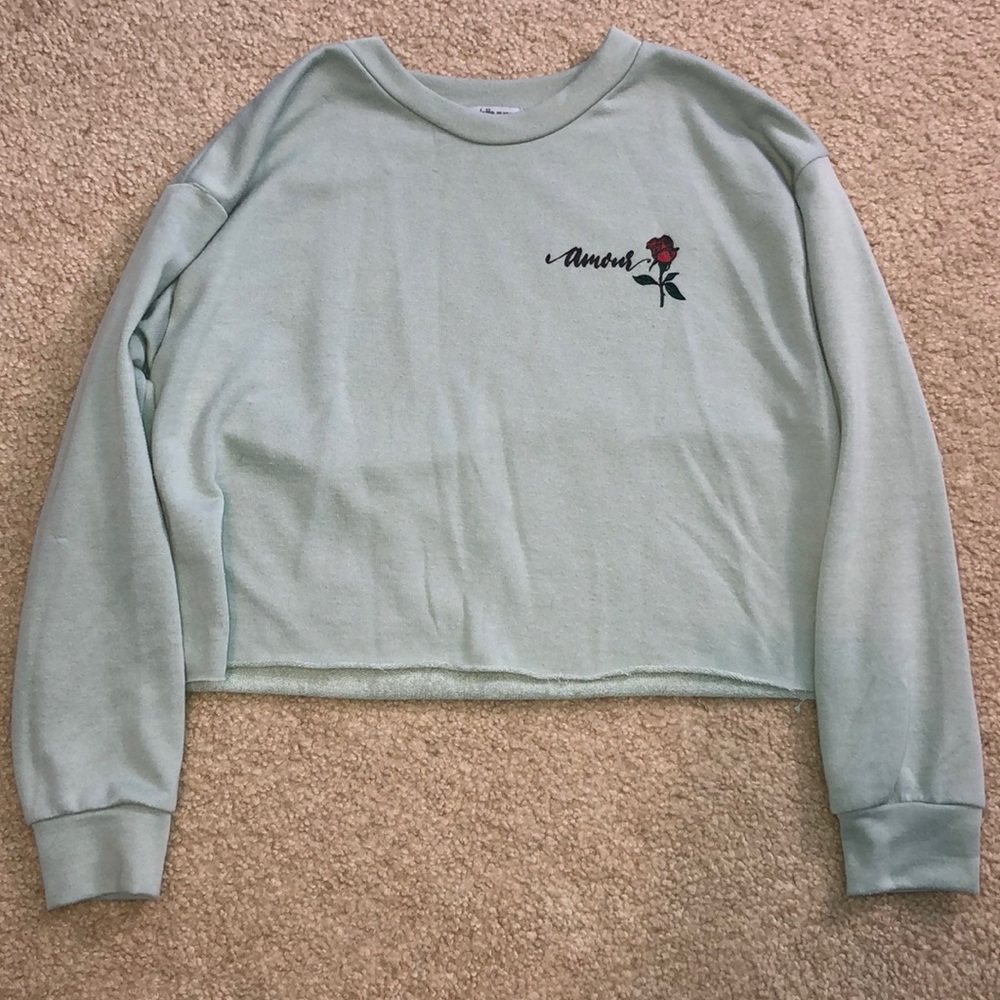 Mint Charlotte Russe Cropped Pullover